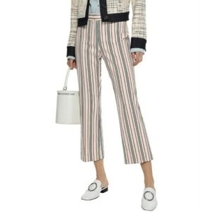 NEW Derek Lam 10 Crosby striped crops ivory designer